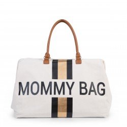 Mommy bag Ecru Rayures Noir/Or