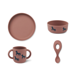 Set repas Silicone Vivi Horses / Dark Rosetta