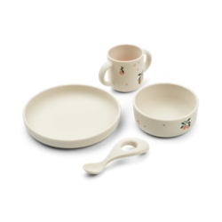 Set repas Silicone Vivi Peach / Sandy