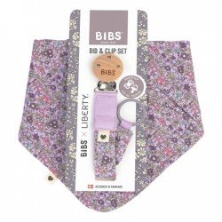 Set Bandana + Clip Bibs x Liberty Chamomile Violet Sky Mix