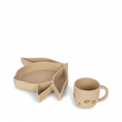 Lot Assiette et Cup Warm Clay