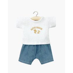 Ensemble t-shirt blanc « Maître nageur » et short Vito bleu (expo)