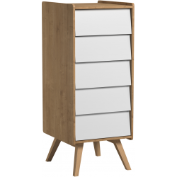 Chiffonier cinq tiroirs Vintage - VOX Blanc