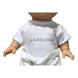 T-shirt Blanc avec broderie NARBONNE Beige