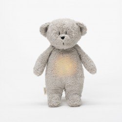 New Peluche Ourson Musical et Veilleuse Gris Minéral