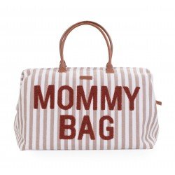 Mommy bag Rayures Nude et Terracotta