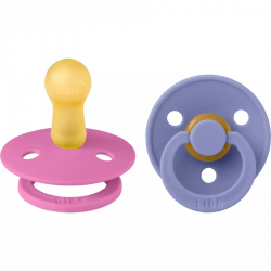 Pack de 2 tétines Bibs Colour Bubblegum / Peri Taille 2 (6-18mois)