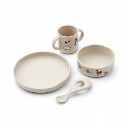 Set repas Silicone Vivi Farm / Sandy