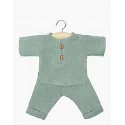 Babies – Ensemble Andrea en gaze de coton vert baltique