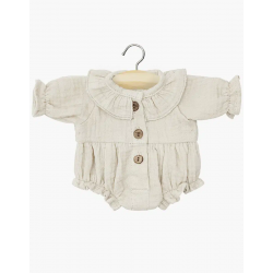 Barboteuse Léonore en gaze de coton Light Beige