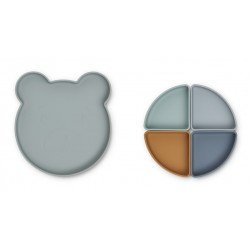 Assiette compartimentée Arne Mr Bear blue fou multi mix