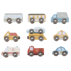 Ensemble de véhicules en bois
