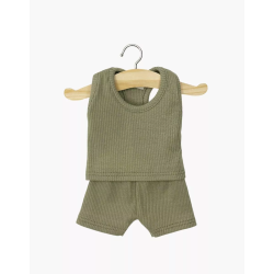 Dessous garçon Marcel en maille côtelée olive