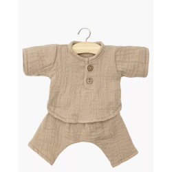 Babies - Ensemble Andréa en gaze de coton moka