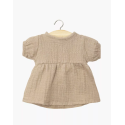 Babies - Robe Faustine à manches ballons en gaze de coton moka