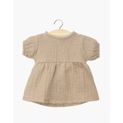 Babies - Robe Faustine à manches ballons en gaze de coton moka