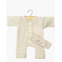 Babies - Combinaison Lili et son headband en gaze de coton mastic