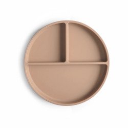 Assiette avec ventouse compartimentée en silicone Natural