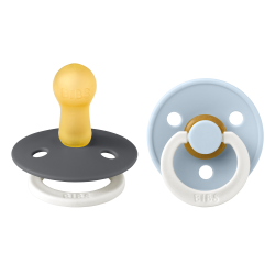 Tétines Colour GLOW - Taille 2 Iron/Baby Blue