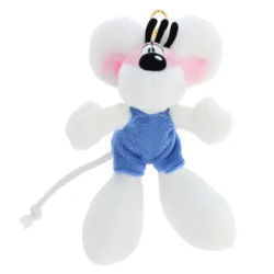 Porte-clés peluche Diddl en salopette 15cm