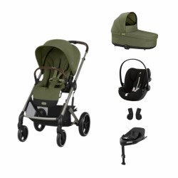 Trio Balios S Lux + Nacelle Cot S + Cloud G + Base G Moss Green (Taupe Frame)