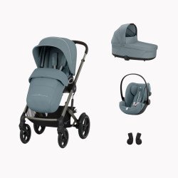 Trio Talos S Lux + Nacelle Cot S + Cloud G Stormy Blue (Taupe Frame)