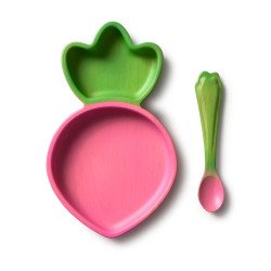 Vaisselle Enfant Assiette et Cuillère - Ramona the Radish