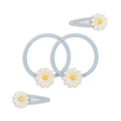 Lot de 2 barrettes et élastiques Daisy
