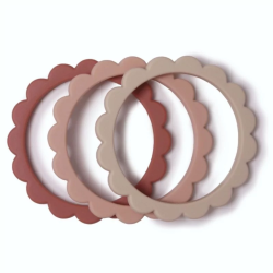 Bracelet de dentition Fleur - Mushie Blush/Rose/Sh.Sand