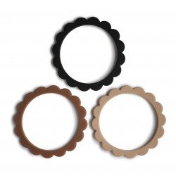 Bracelet de dentition Fleur Black/Nat./Caramel