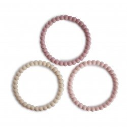 Bracelet de dentition Perle Linen/Peony/Pale Pink