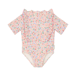Maillot de bain manches courtes 1 pièce à volants - Dreamy Flowerfield