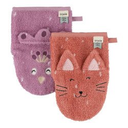 Gant de toilette - 2pcs Paon / Chat