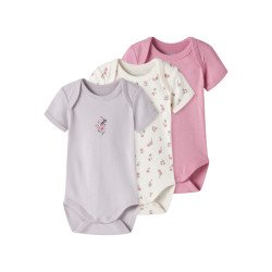 Lot de 3 Bodies Manches Courtes - Imprimé Fleurs