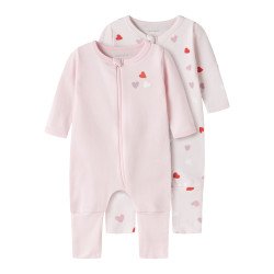 Lot de 2 Pyjamas Manches Longues - Imprimé Cœurs