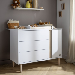 Commode à langer 3 tiroirs 1 porte - Paloma