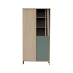 Armoire 2 portes et 2 niches Sauge - Tokyo