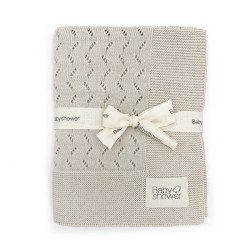 Couverture Tricot Classique Beige