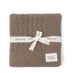 Couverture Tricot Classique Caramel Glacé