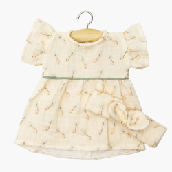 Robe Daisy et son headband à noeud rond en gaze de coton Hélène