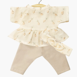 Ensemble top Ophélia en gaze de coton Hélène et legging lin avec headband