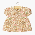 Babies - Robe Faustine à manches ballons en gaze de coton Indienne rosée