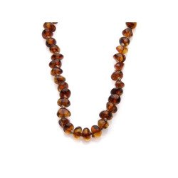Collier ambre bébé - Cognac