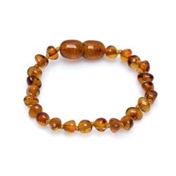 Bracelet Ambre bébé - Cognac