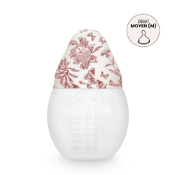 Biberon Anti-Colique 240 ml Élhée × Tartine et Chocolat "Toile de Jouy" Terracotta