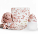 Coffret Biberon + Doudou "Toile de Jouy" Terracotta — Élhée × Tartine et Chocolat
