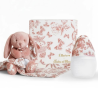 Coffret Biberon + Doudou "Toile de Jouy" Terracotta — Élhée × Tartine et Chocolat