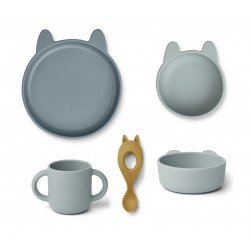 Set repas Silicone Vivi Rabbit Blue Multi Mix