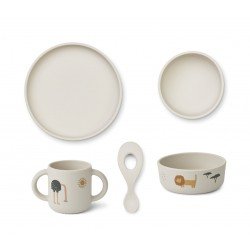 Set repas Silicone Vivi Safari Sandy Mix