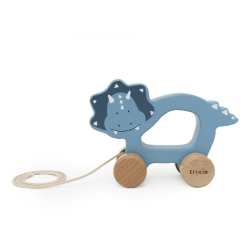 Jouet à tirer en bois Triceratops